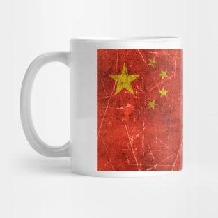 Vintage Aged and Scratched Chinese Flag Mug